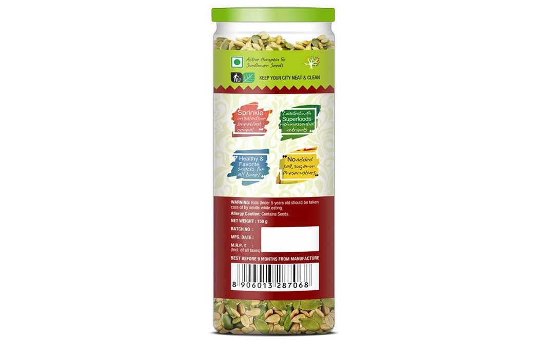 NourishVitals Pumpkin & Sunflower Seeds (Roasted)   Jar  150 grams